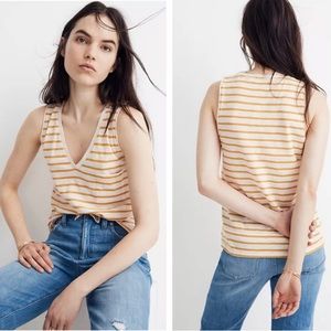 NEW Madewell Whisper Cotton V-neck Pocket Tank